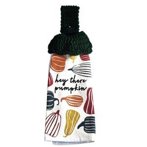 Crocheted Top Hanging Kitchen Cotton Towel